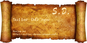 Suller Dénes névjegykártya